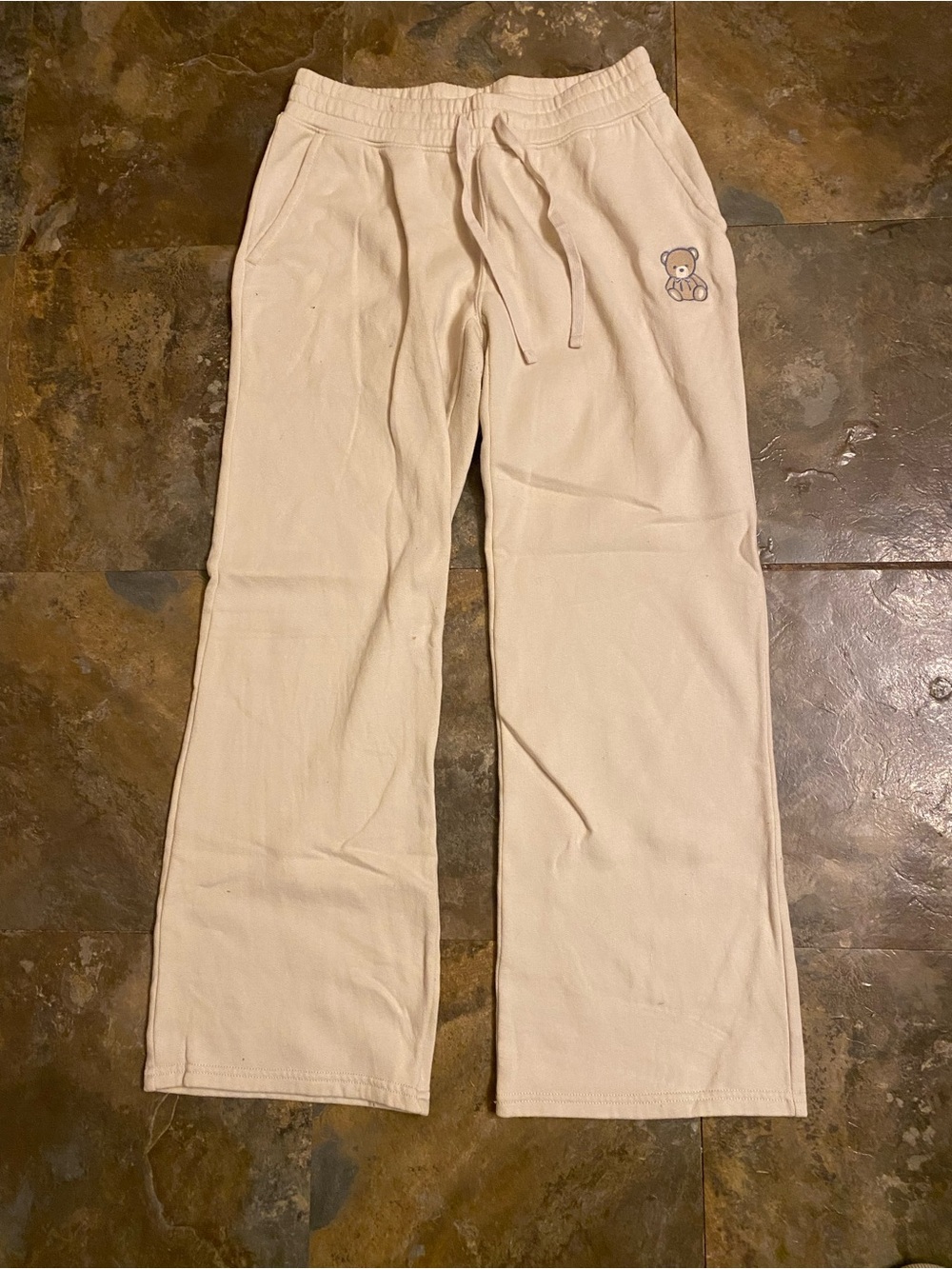 Hollister Cream Teddy Bear Sweatpants